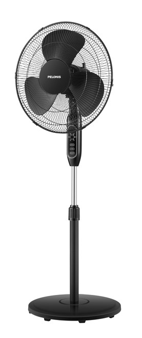 PELONIS 16" Adjustable Oscillating Pedestal Fan with Remote for Bedroom