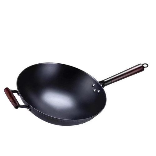 Ycauty Cast Iron Even Heating Frying Pan for Daily Home Cooking 2000g Comfortable Handle Cookware for Family Kitchen (34cm / 13.4in)