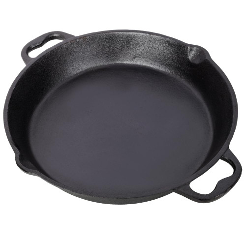 FOREOCELIV Cast Iron Skillet With Dual Handles Black (Black 12 Inch)