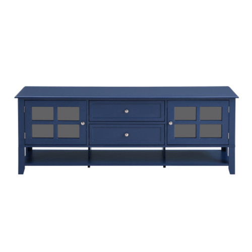 Daklpiw Farmhouse TV Stand for 60 Inch TVs, Cottage Wood Entertainment Center (Blue)