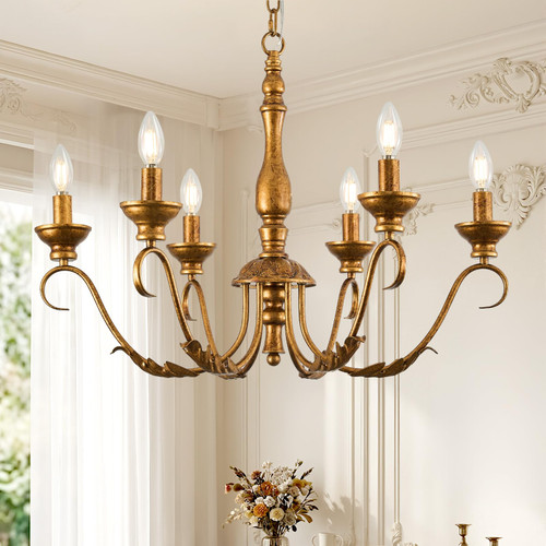 Antique Gold Chandelier Vintage Brass Dining Room Chandelier Light Fixture