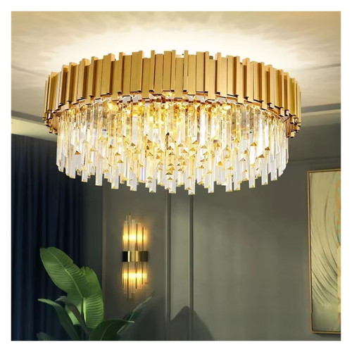 Luxury Crystal Chandelier Modern LED Ceiling Lights for Living Dining Room Bedroom Indoor Gold Pendant Lamp,installable