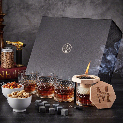 HomeWetBar Black Diamond Personalized Whiskey Smoker Kit with Torch