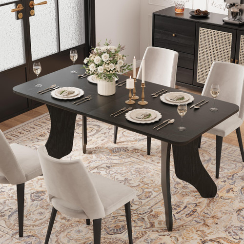 Garvee Antler-Shaped Dining Table for 4-6 People, Rectangular Kitchen Table