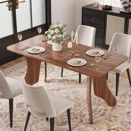 Garvee Antler-Shaped Dining Table for 4-6 People, Rectangular Kitchen Table