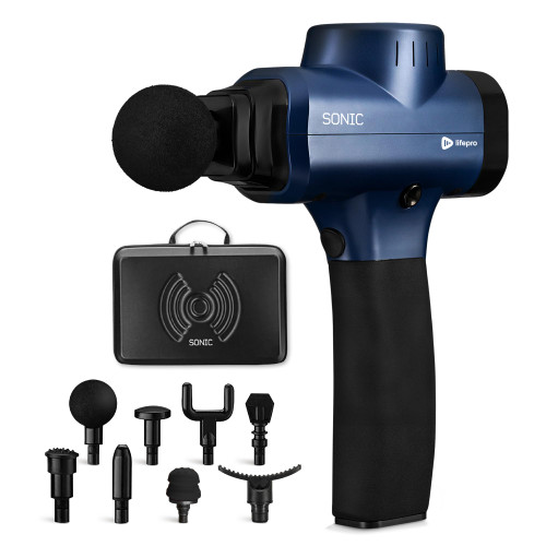 LifePro Sonic Massage Gun Percussion Muscle Massager, 8 Heads & 5 Speeds