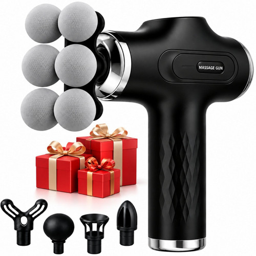 JOYSUWERUN Massage Gun with Wide-Coverage Head, Compact Yet Powerful Deep Tissue Massage Gun & Portable Massager Gun for Home and Travel