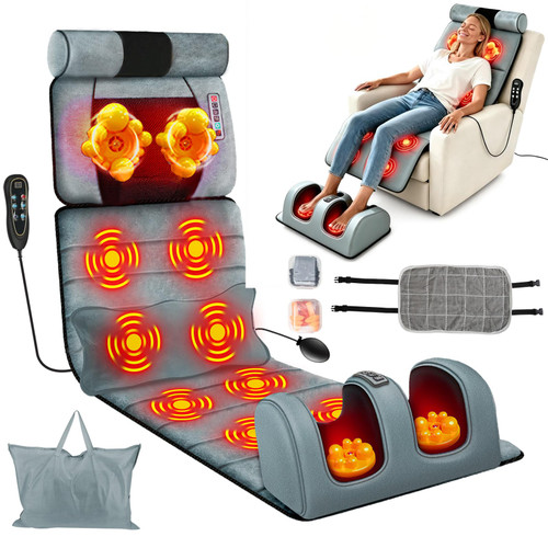 Full Body Massage Mat with Heat, 10 Vibration Nodes Massage Chair Pad