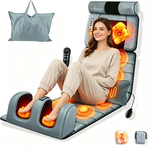 Full Body Massage Mat with Heat, Electric Vibration Back Massage Pad