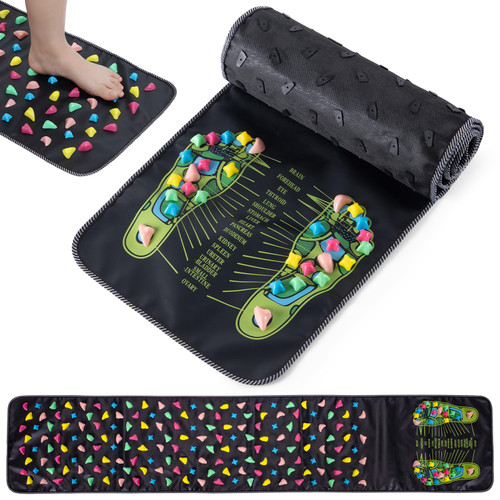 Worive Foot Massage Mat, Reflexology Acupressure Mat Relieve Foot Fatigue