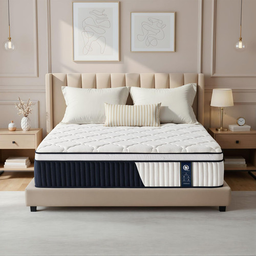 ZOSEMUC Queen Hybrid Mattress, 12 Inch Medium Firm Mattress in a Box, Individually Wrapped Pocket Springs, Pressure Relief