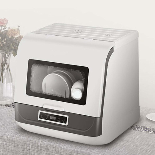 AGFKXO Portable Dishwasher Countertop, 360° Rotating Spray Portable Dishwasher 110V 4 Washing Programs Counter Top Dishwasher, 75°C Hot Air Drying Tabletop Dishwasher,C
