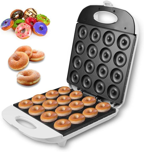 1400W Mini Donut Maker Machine, Nonstick 16-Cavity Electric Doughnut Maker with Indicator Lights, Cool-Touch Handles