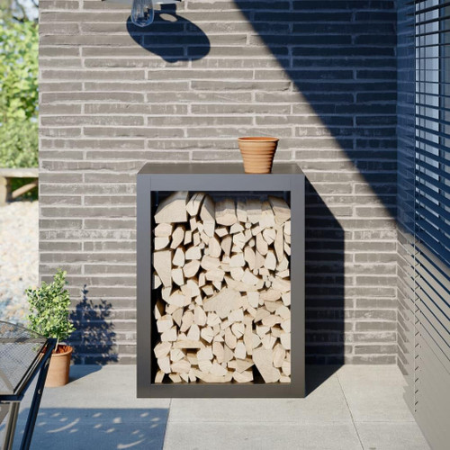 HGFDSAWE Firewood Rack - Log Storage Stand for Fireplace - Anthracite