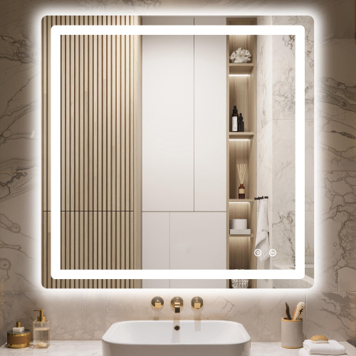 Delma 36x72 LED Bathroom Vanity Mirror with Lights, Anti-Fog, Dimmable