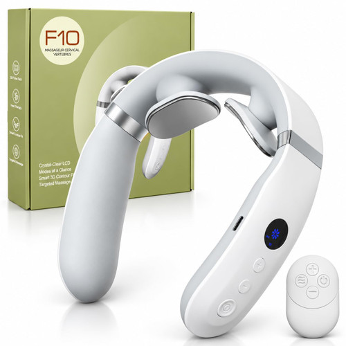 AiRunTech Neck Massager, Portable Electric Massager with Heat, White