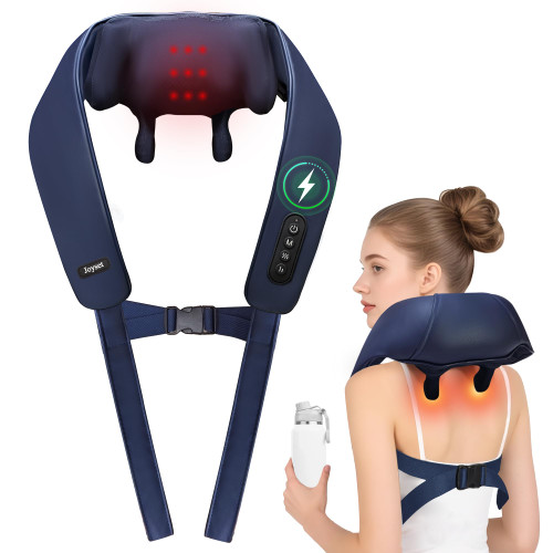 Joyset Cordless Neck Massager with Heat, Shoulder Massager for Pain Relief