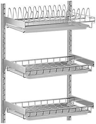 2-Tier Dish Drying Rack Wall Mounted Stainless Steel Drain Rack(3-Tier)