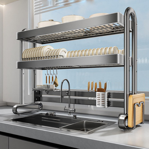 Over The Sink Dish Drying Rack, Stainless Steel Kitchen Organizer