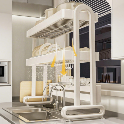 Over The Sink Dish Drying Rack, Stainless Steel Kitchen Organizer