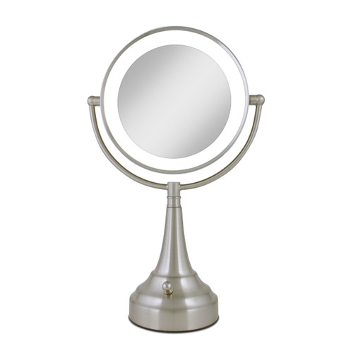 Zadro Lighted Makeup Mirror 10X Magnification LED 11" Dia Makeup Mirror with Lights and Magnification C Battery Operated