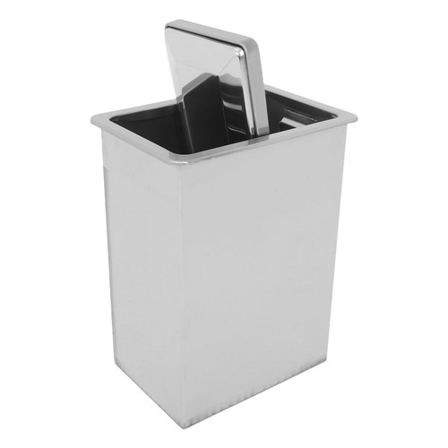 Countertop Built-in Trash Can with Soft Close Swing Lid Stainless Steel