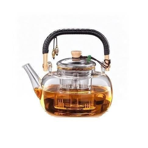 Tea Set Glass Teapot Stovetop Kettle with Top Handle