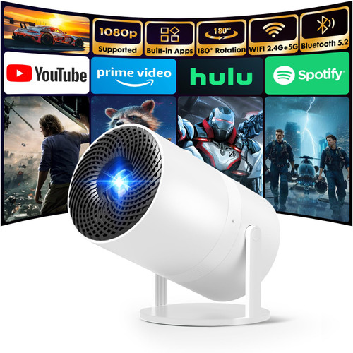 [Built-in Apps] Mini Projector with Wifi and Bluetooth 1080P Supported