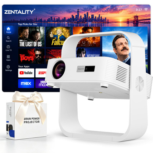 Smart Projector Native 1080P Built-in App with WiFi 6 and Bluetooth 5.4