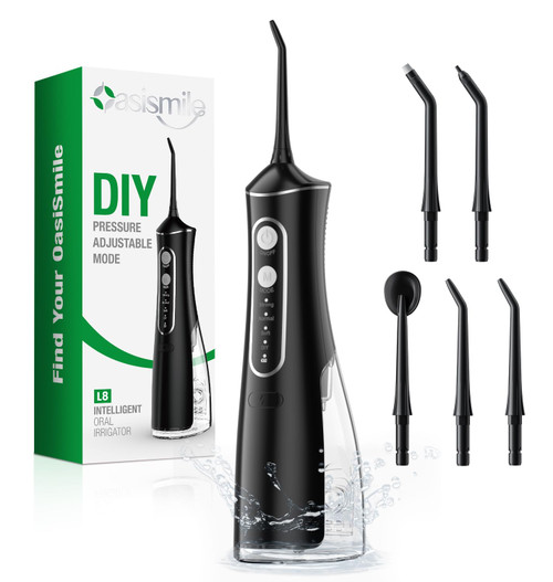 OasiSmile L8 Water Dental Flosser, DIY Strength for Braces & Sensitive Gums