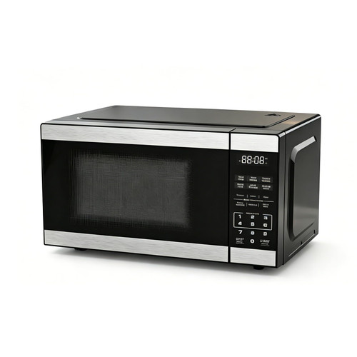Countertop Microwave in Stainless Steel, Retro Microwave Steam Oven Air Fryer Toaster Multifunctional Control Defrosting Settings LED Display Viewing Window Bake Broil Reheat Kitchen Room