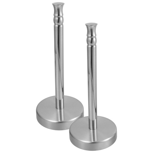 2PCS Standing Stainless Steel Paper Towel Holder Rack, Vertical Organizer