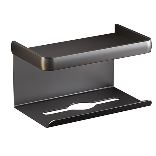 Wall Mounted Paper Towel Holder - Black Kitchen Shelf, Space-Saving Design for Easy Access, Hanging Roll Paper Organizer, Ideal for Modern Kitchens