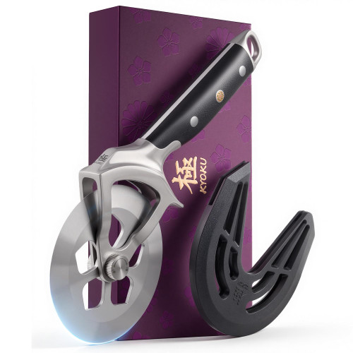 KYOKU 4in Pizza Cutter, Detachable High Carbon Steel Wheel with Blade Cover