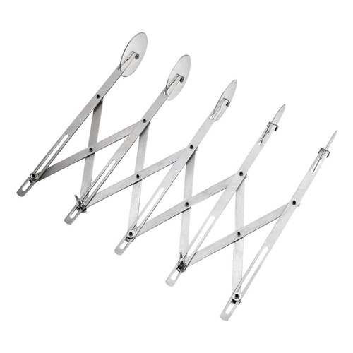 5-wheel Stainless Steel Pizza Cutter Adjustable Pastry Dough Slicer Silver