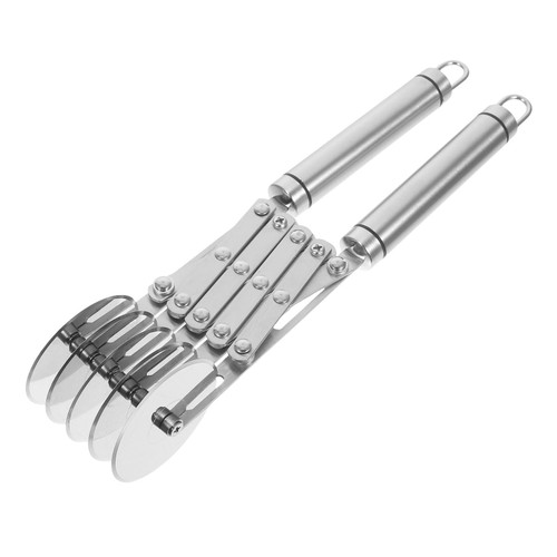 Stainless Steel Pastry Wheel Cutter Pizza Dough Rolling Tool Silver
