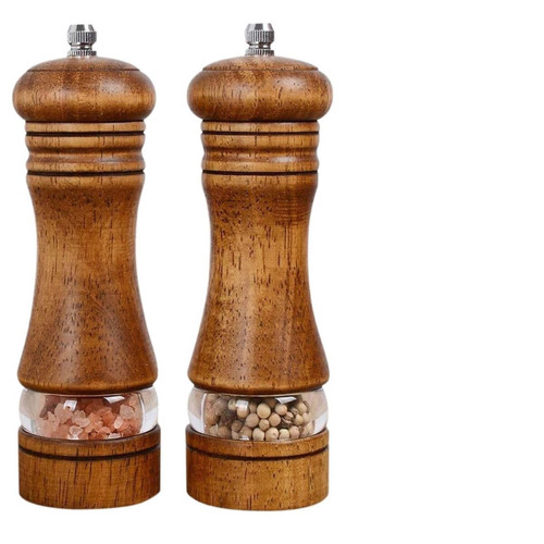 2 Pack Wooden Salt and Pepper Grinder Set(Style B)