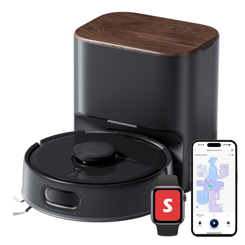 SwitchBot K11+ Robot Vacuum & Mop with Matter, 6000Pa Suction, 90-Day Hands-Free Self-Emptying, LDS Navigation, 3.6″ Ultra-Slim, Anti-Tangle for Pet Hair, Works with Alexa, Google Home, Apple Home