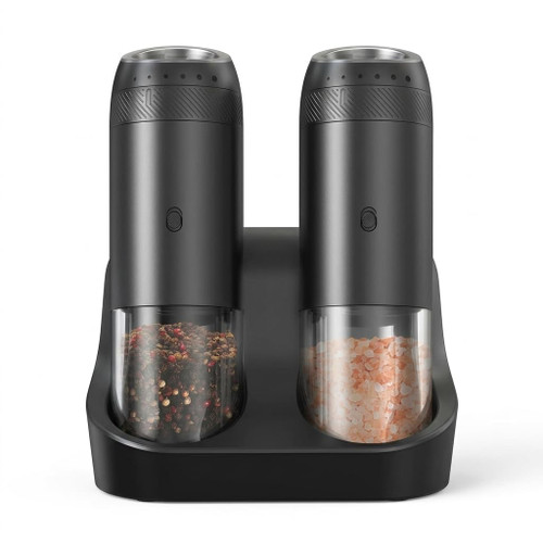 Electric Salt and Pepper Grinder Set with Rechargeable Base