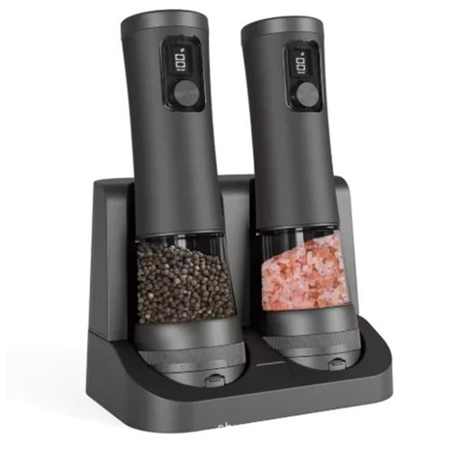 Electric Salt and Pepper Grinder Set, One-Handed Ceramic Mills(4)