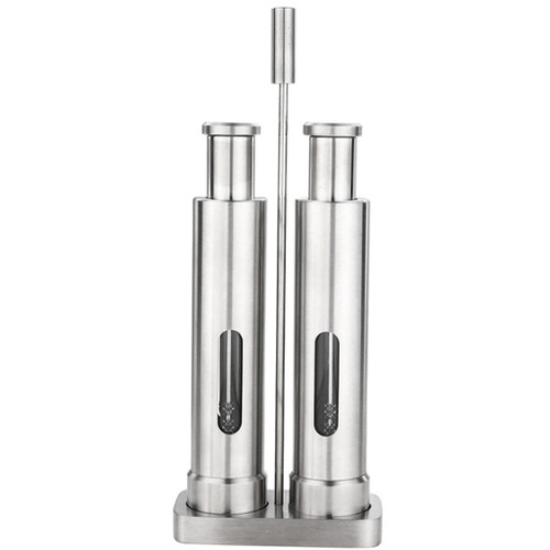 KMWHPJN Manual Salt and Pepper Grinder Set Thumb Push Mill Stainless Steel Spice Sauce Grinders With Metal Holder Kitchen Tool