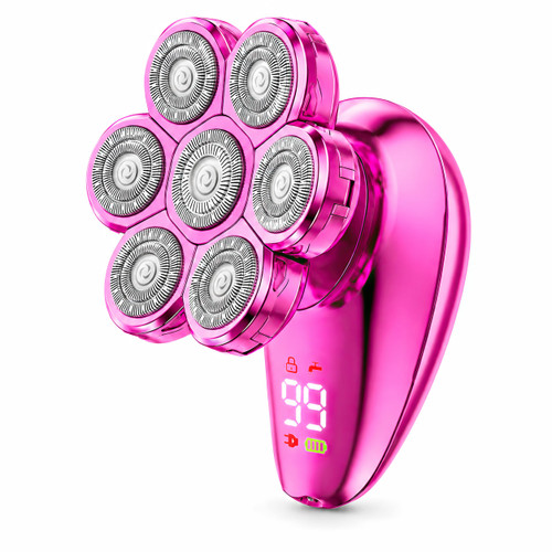 Women 5‑in‑1 Electric Shaver, 7D Floating Head Electric Razor for Women, Waterproof Wet & Dry Hair Remover with LED Display, Travel Lock for Legs, Face, Bikini Area