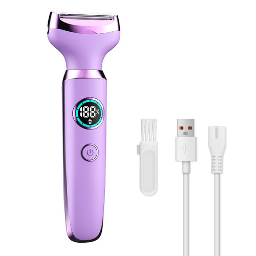QDKVTNDJZ Electric Shaver for Women & Men,Face Trimmer,Body Hair Remover,Bikini,Wet & Dry Painless Shaving, Rechargeable with LED Display(Purple)