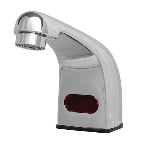 Hydrotek H-2603 Automatic Sensor Commercial Lavatory Faucet. AC Powered Touchless Faucet, Chrome Plated, Non-Mixing, Solid Metal Construction.