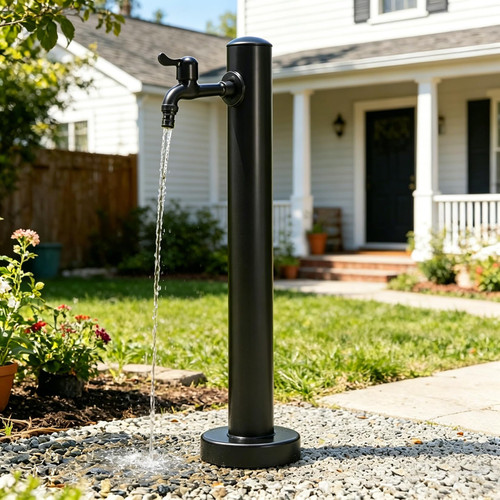 inless Steel Garden Water Column - 60cm Floor Mount Faucet Post for Irrigat, Car Washing & Pet Showering - 304 inless Steel Design