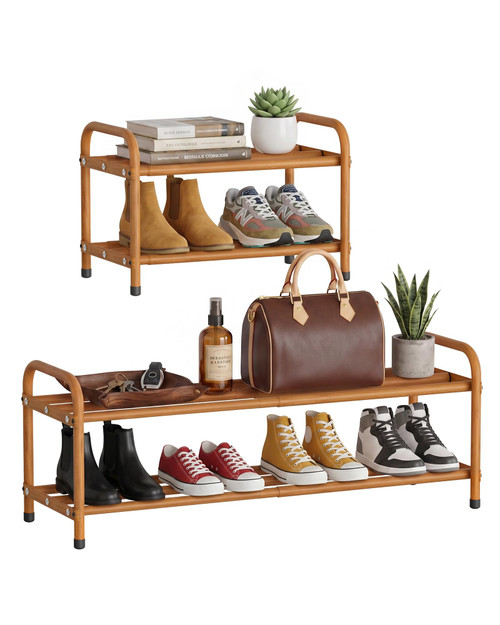 ALVORENZA 2-Tier Expandable Metal Shoe Rack for Closet & Entryway