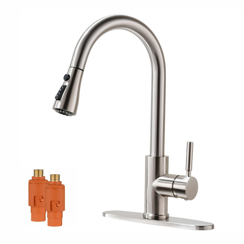 RULIA Kitchen Faucet, Pull-Down Sink Faucet with 3 Functions Sprayer, Kitchen Sink Faucet, PB1020