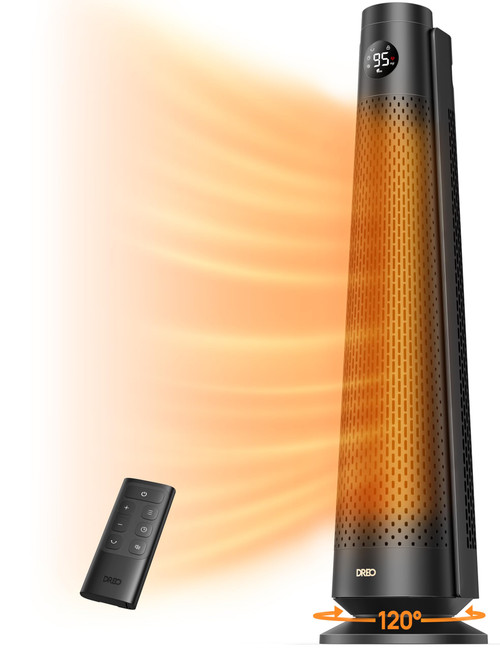 DREO Space Heater Large Room, 120° Oscillation, 30" Heaters with Remote