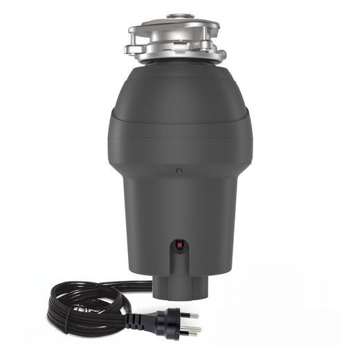1HP Garbage Disposal for Kitchen Sink, Continuous Feed Food Waste Garbage Disposal, Quiet Food Waste Grinder Garbage Disposer with Air Switch Kit and Flg Sink Seal, Grey