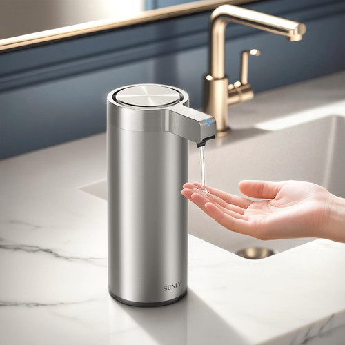 SUNLY Touchless Automatic Soap Dispenser – Clog-Free Pump, 0.2s Fast Sensor, USB-C Rechargeable, Smudge-Resistant Stainless Steel, for Kitchen & Bathroom Soap Dispenser
